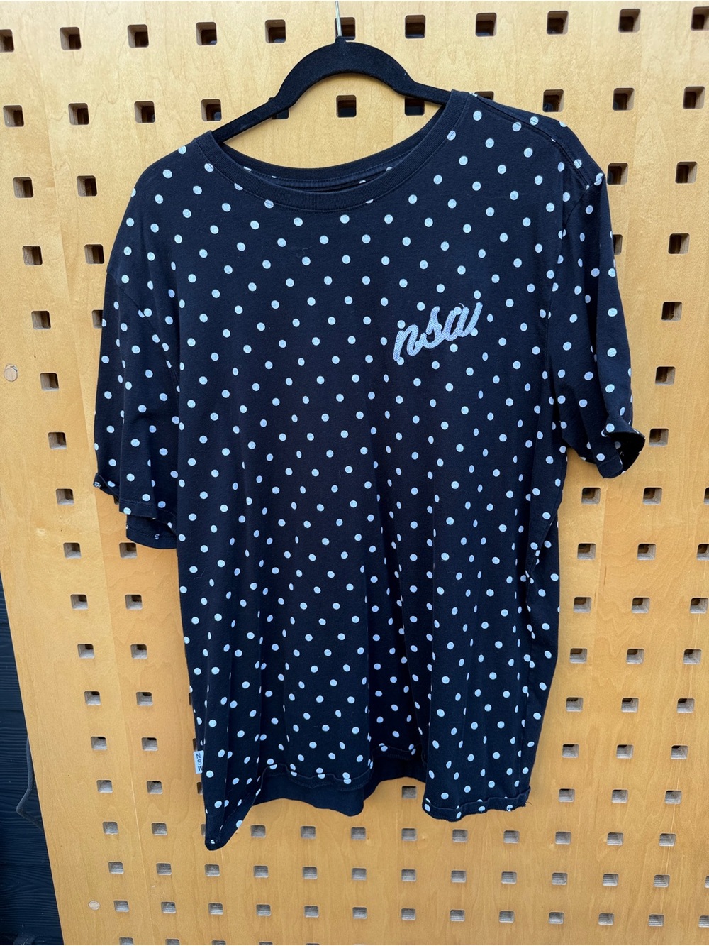 Nike NSW Black Tee with White Polka Dots mens XL
